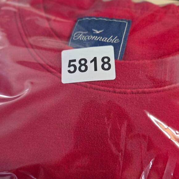 Faconnable XL Red Long Sleeve Crewneck Sweatshirt - Picture 10 of 10